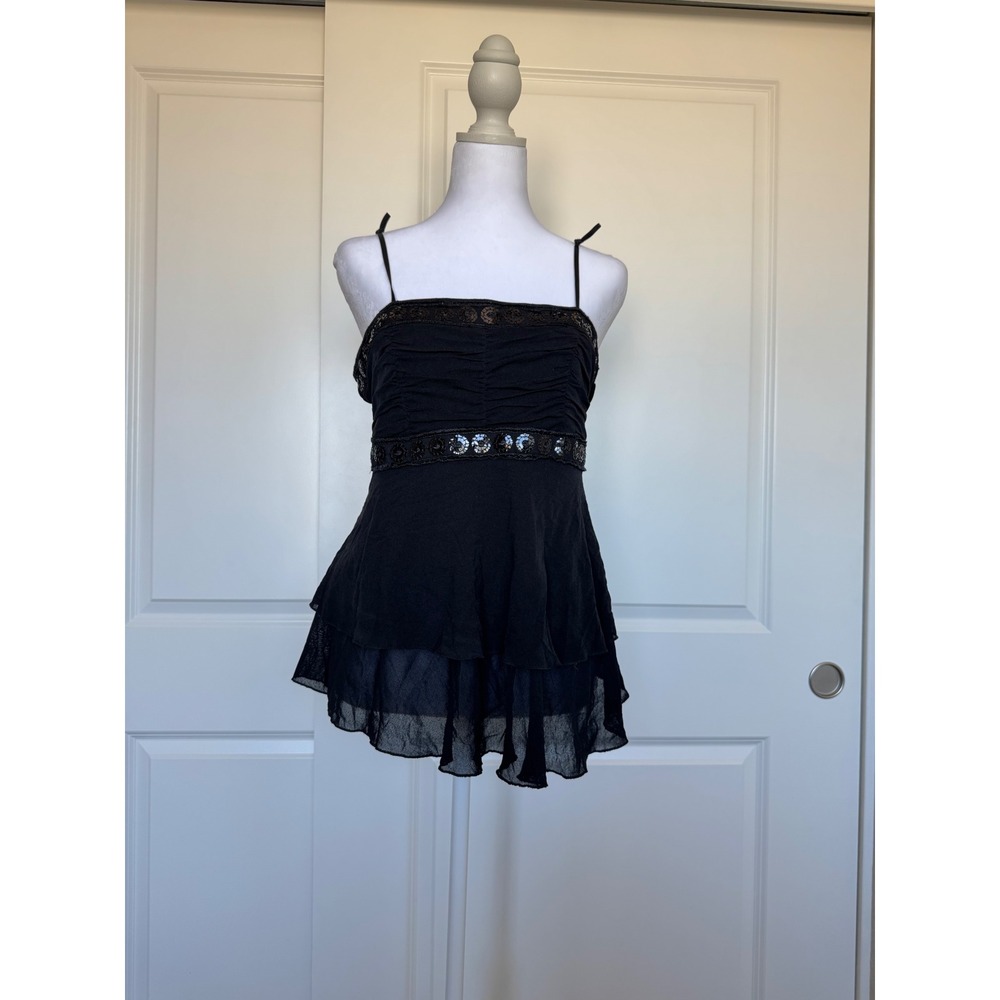y2k bisou bisou sequin babydoll top